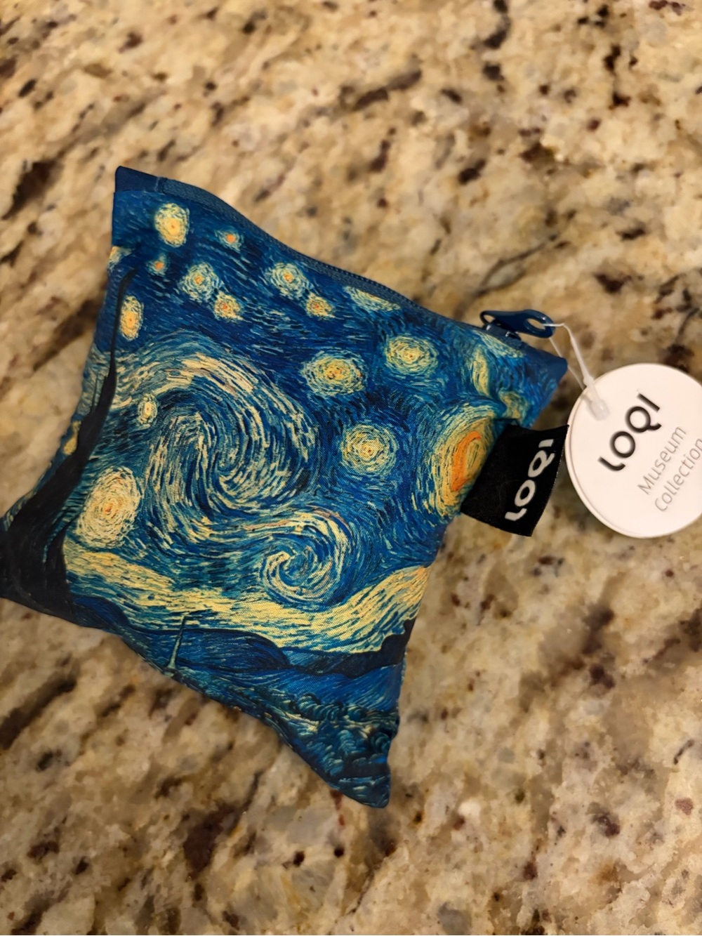 LOQI Museum Collection Starry Night Zippered Pouch & Reusable Bag NWT